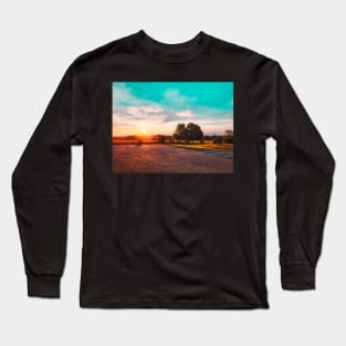 Photography of School Yard with Stunning Sky and Sunset V3 Long Sleeve T-Shirt